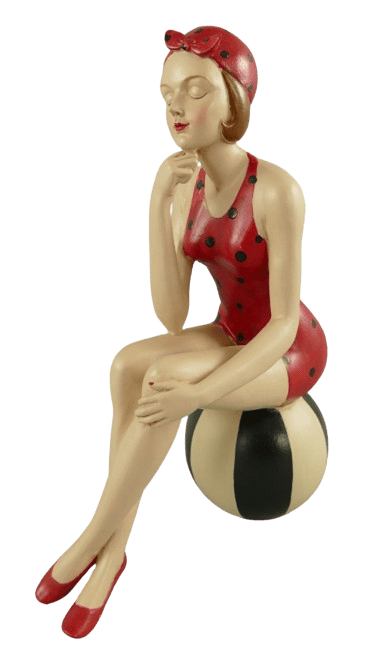 Pinup auf Ball rot Pinup auf Ball rot