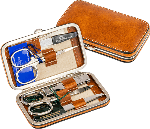 Maniküre-Etui Leder Hellbraun F. Hammann Maniküre Etui Kalbleder Eschenburg