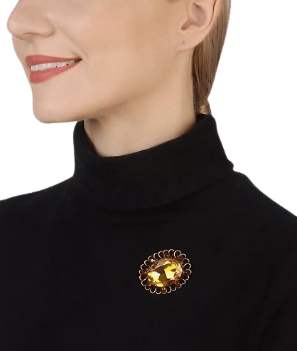 Gem Rocks Brosche Gelb Gem Rocks Brosche Gelb