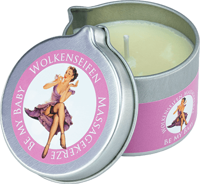 Wolkenseifen Körperöl- und Pflegekerze Be my Baby ohne Hintergrund