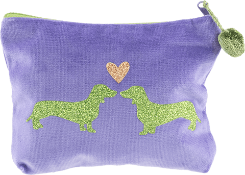 Tasche-HD groß Dackel Samt-Kosmetiktasche Dreams ohne Hintergrund