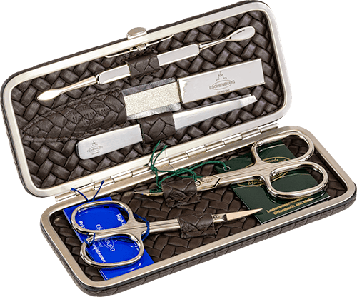 Maniküre-Etui Flechtleder Dunkelbraun Maniküre-Etui Flechtleder Dunkelbraun