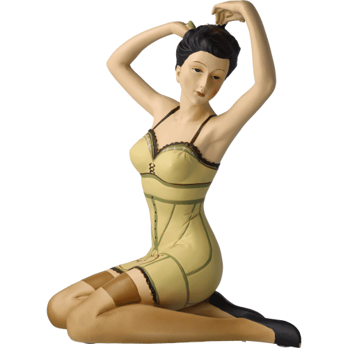 Pinup Dekofigur grün knieend Pinup Dekofigur grün knieend