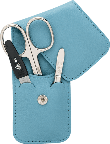 Nagel-Lederetui Siena 3teilig hellblau ohne Hintergrund