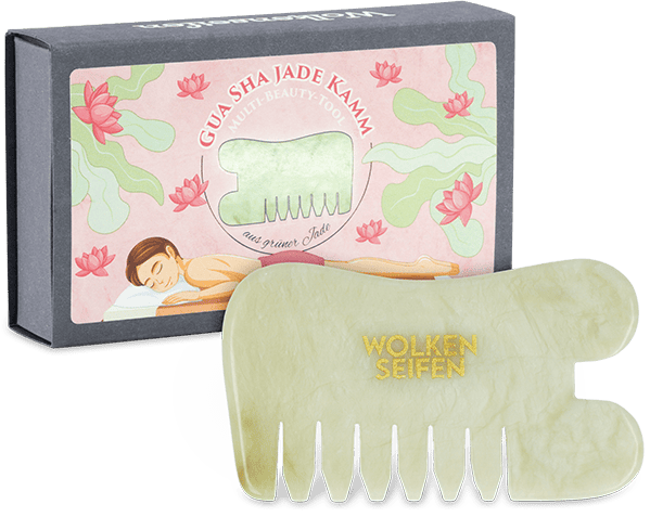 Wolkenseifen Massage Kamm Jade grün