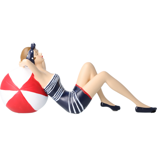 Pinup Schwimmerin liegend auf Ball Pinup Schwimmerin liegend auf Ball