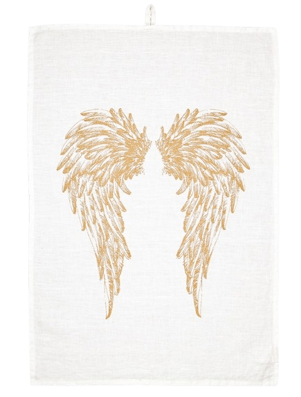 Dorothee Lehnen Geschirrtuch Wings gold 