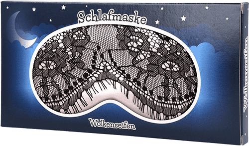Schlafmaske mit Spitze Rosa-Schwarz Schlafmaske mit Spitze Rosa-Schwarz