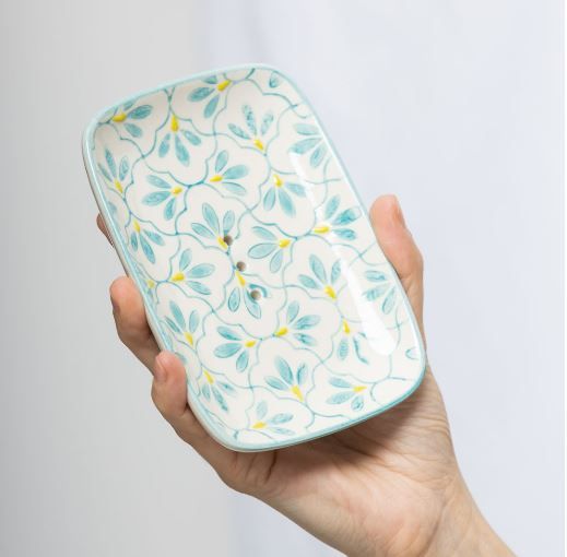 Seifenschale Blümchen blau