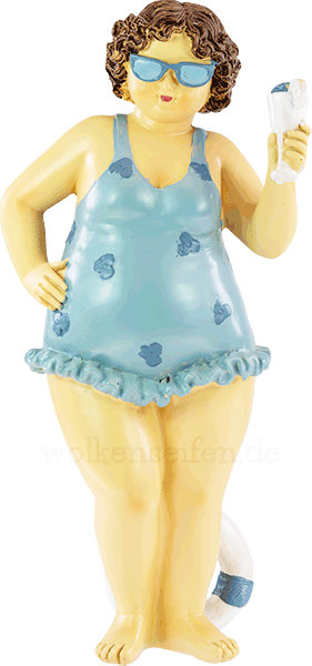 Dekofigur Badedame handbemalt